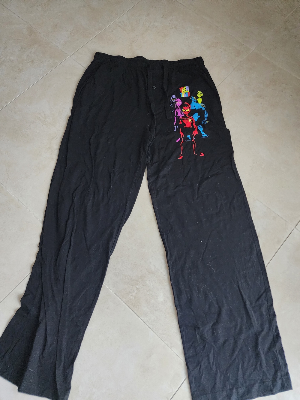 DC Comics Black Sweatpants with Colorful Superhero Graphics